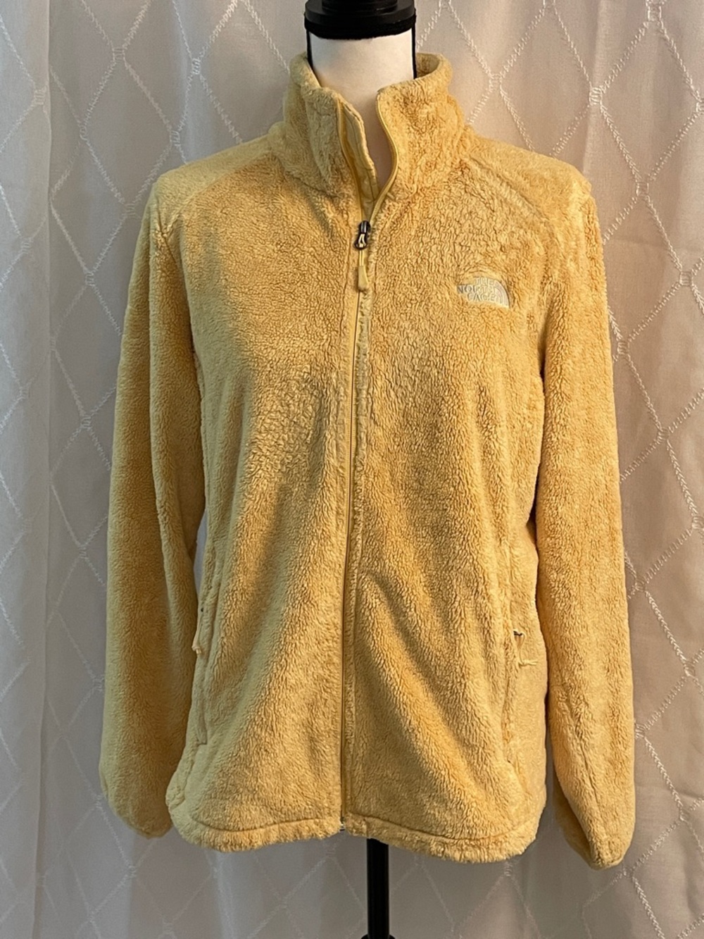 The North Face Women's Yellow Teddy Fleece Full-Zip Jacket Size Large